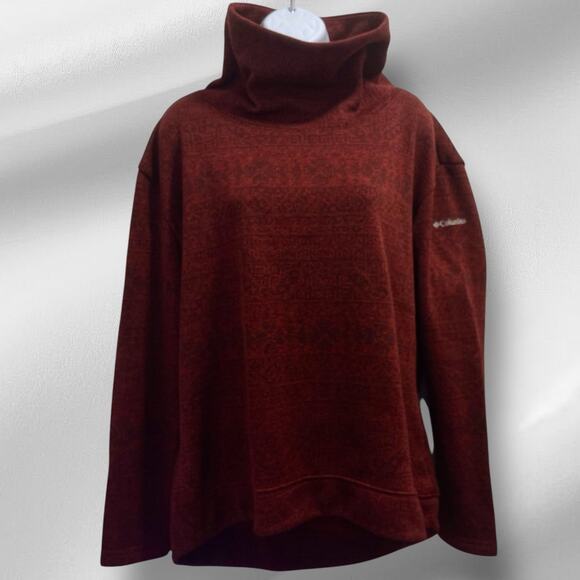 Columbia Pullover Sweater Top Cowl Neck Women's Large Dark Red A-62 - Picture 2 of 15